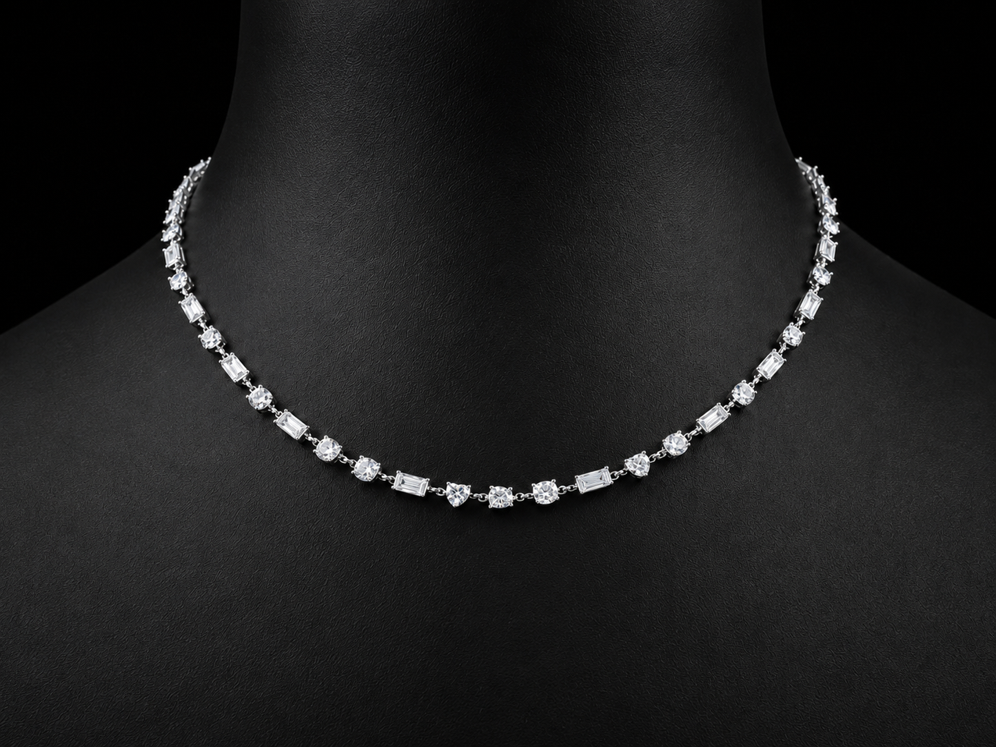 14KT White Gold Floral Tennis Necklace – 8.28 CT Lab Grown Diamond Floral Station Necklace (Copy) Angelica Jewellers