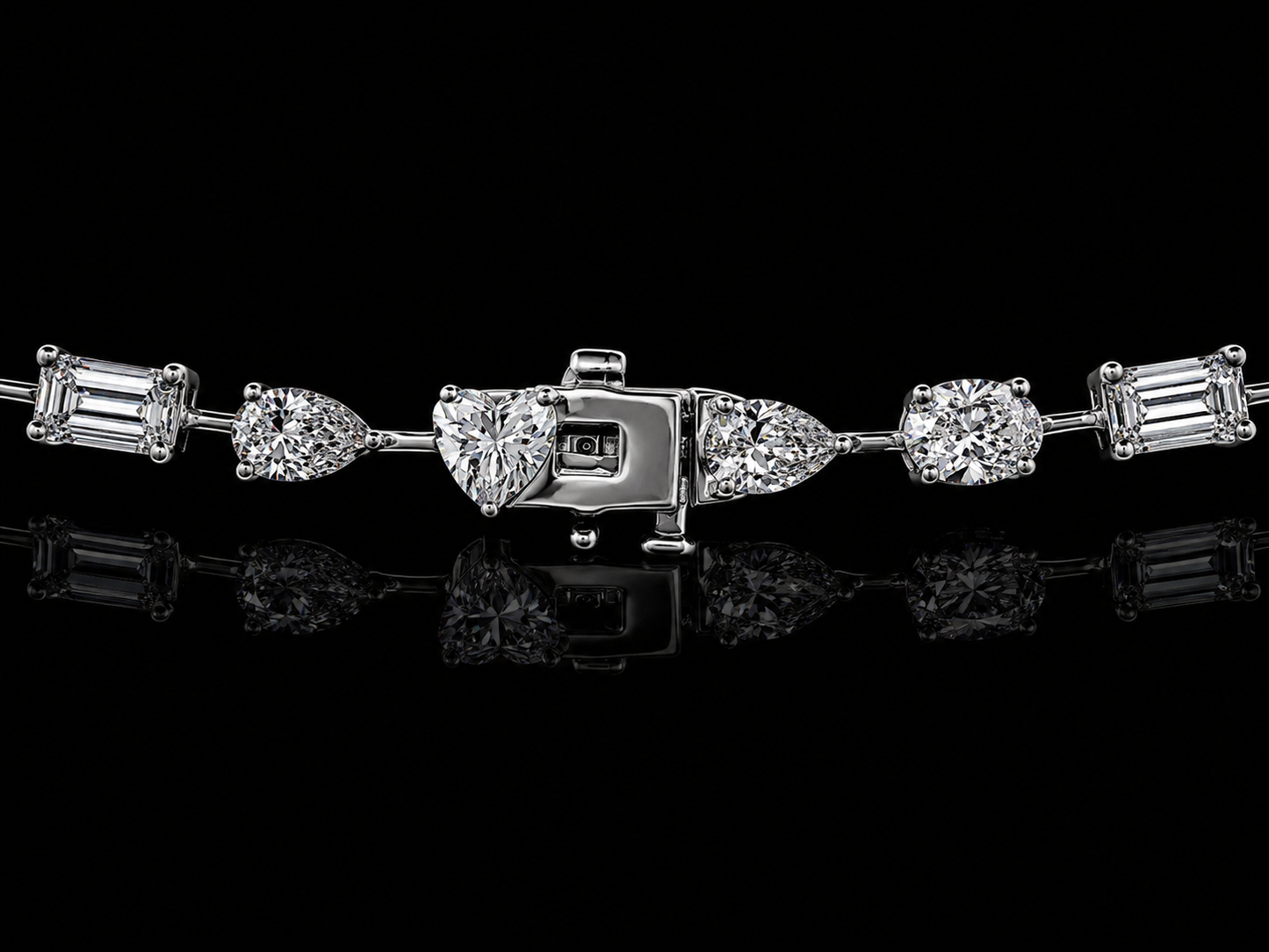 14KT White Gold Floral Tennis Necklace – 8.28 CT Lab Grown Diamond Floral Station Necklace (Copy) Angelica Jewellers