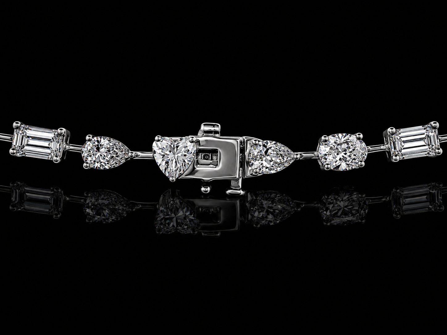 14KT White Gold Floral Tennis Necklace – 8.28 CT Lab Grown Diamond Floral Station Necklace (Copy) Angelica Jewellers