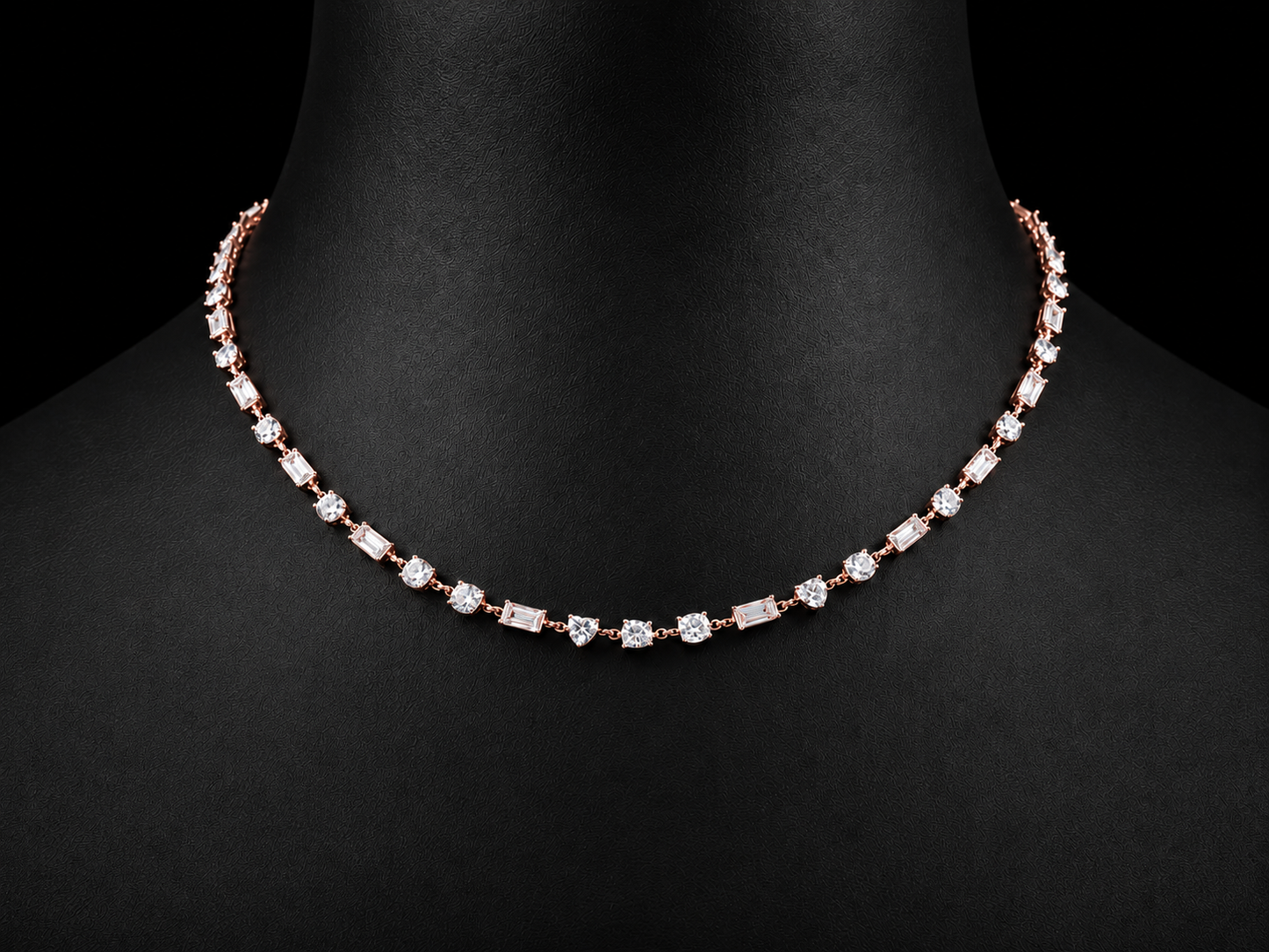 14KT White Gold Floral Tennis Necklace – 8.28 CT Lab Grown Diamond Floral Station Necklace (Copy) Angelica Jewellers
