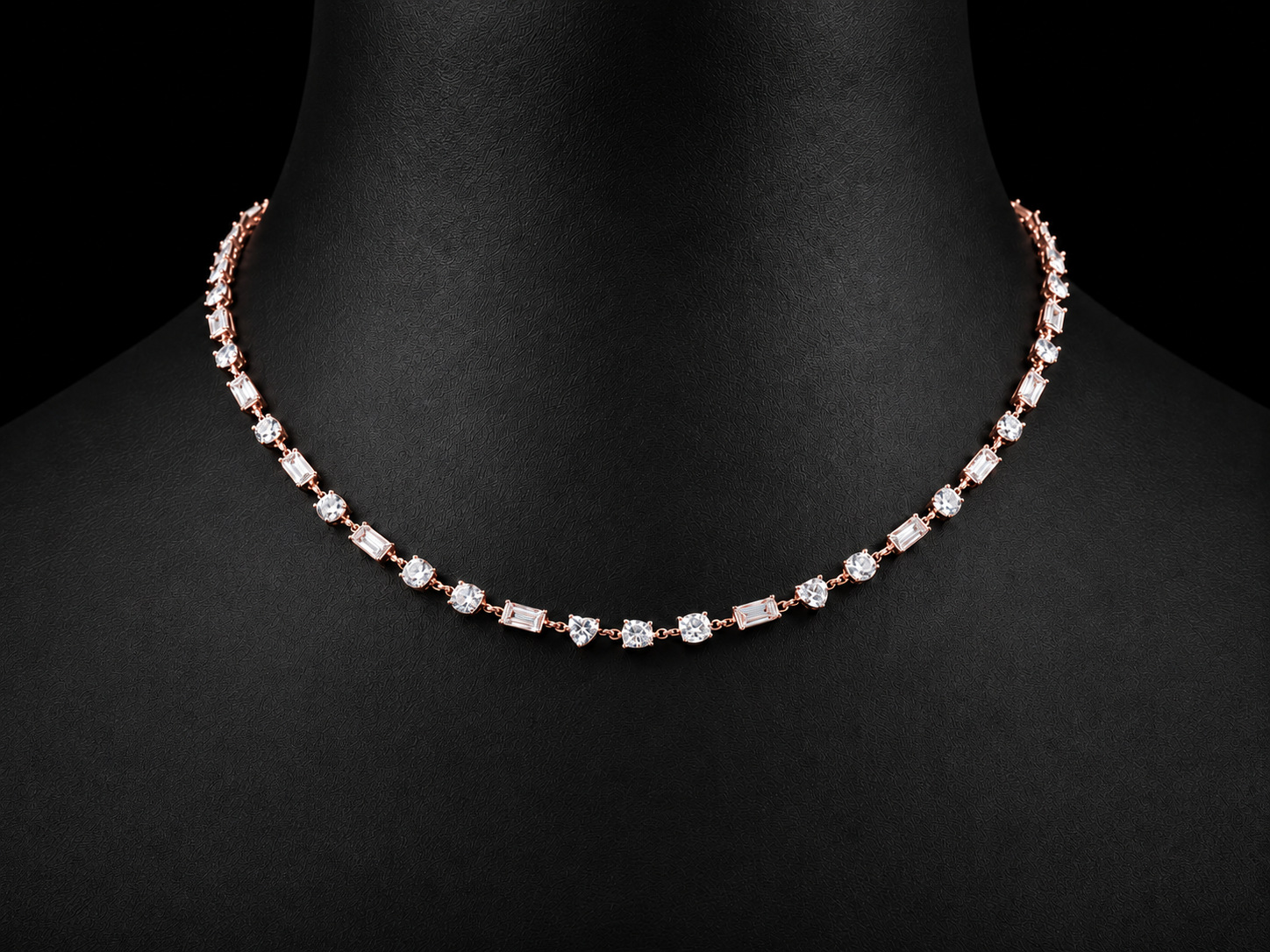14KT White Gold Floral Tennis Necklace – 8.28 CT Lab Grown Diamond Floral Station Necklace (Copy) Angelica Jewellers