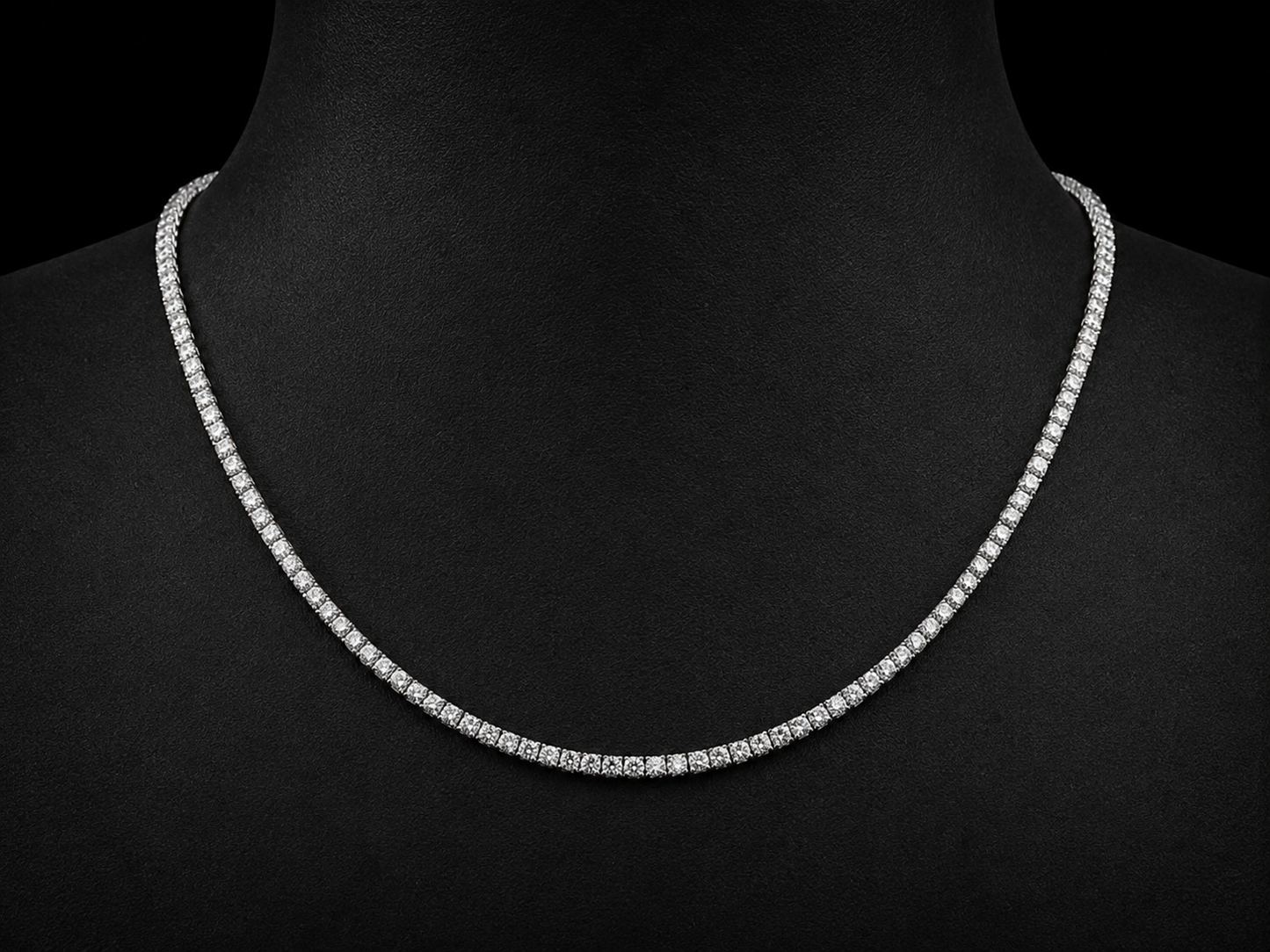 14K White Gold Classic Diamond Tennis Necklace – 14.29 CTW-3.25mm (Copy) Angelica Jewellers