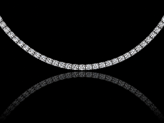 14K White Gold Classic Diamond Tennis Necklace – 14.29 CTW-3.25mm (Copy) Angelica Jewellers