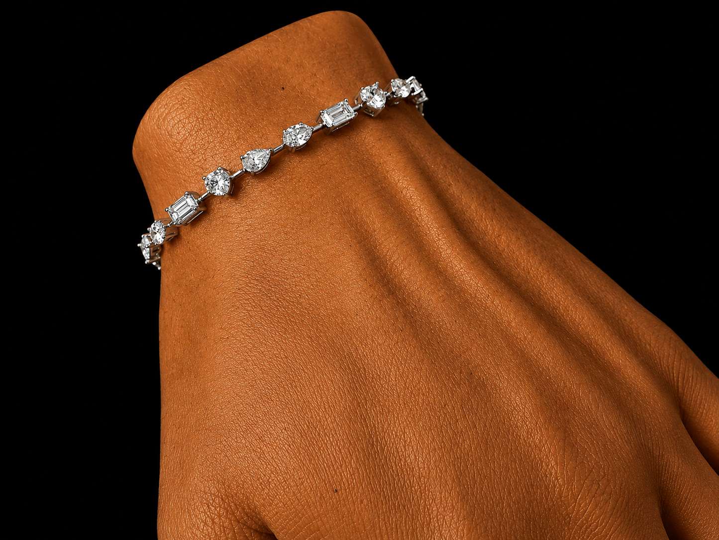 14K Gold 5.68 CT Lab-Grown Multi-Shape Diamond Tennis Bracelet – VS/VVS – 7" (Copy) Angelica Jewellers