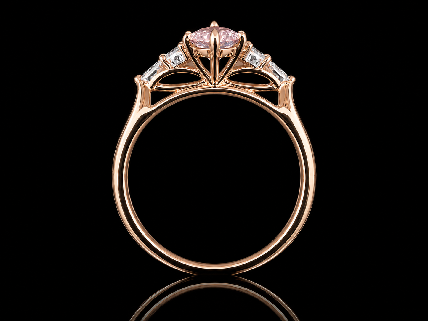 18K White Gold Trilogy Engagement Ring with 3.00 CT Elongated Cushion-Cut Diamond (Copy) (Copy) Angelica Jewellers