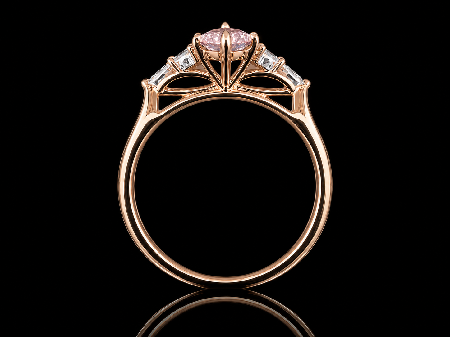 18K White Gold Trilogy Engagement Ring with 3.00 CT Elongated Cushion-Cut Diamond (Copy) (Copy) Angelica Jewellers