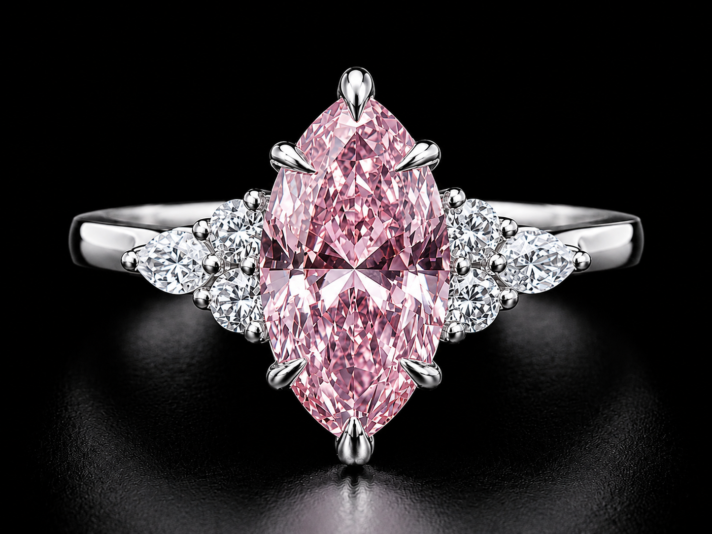 18K White Gold Trilogy Engagement Ring with 3.00 CT Elongated Cushion-Cut Diamond (Copy) (Copy) Angelica Jewellers