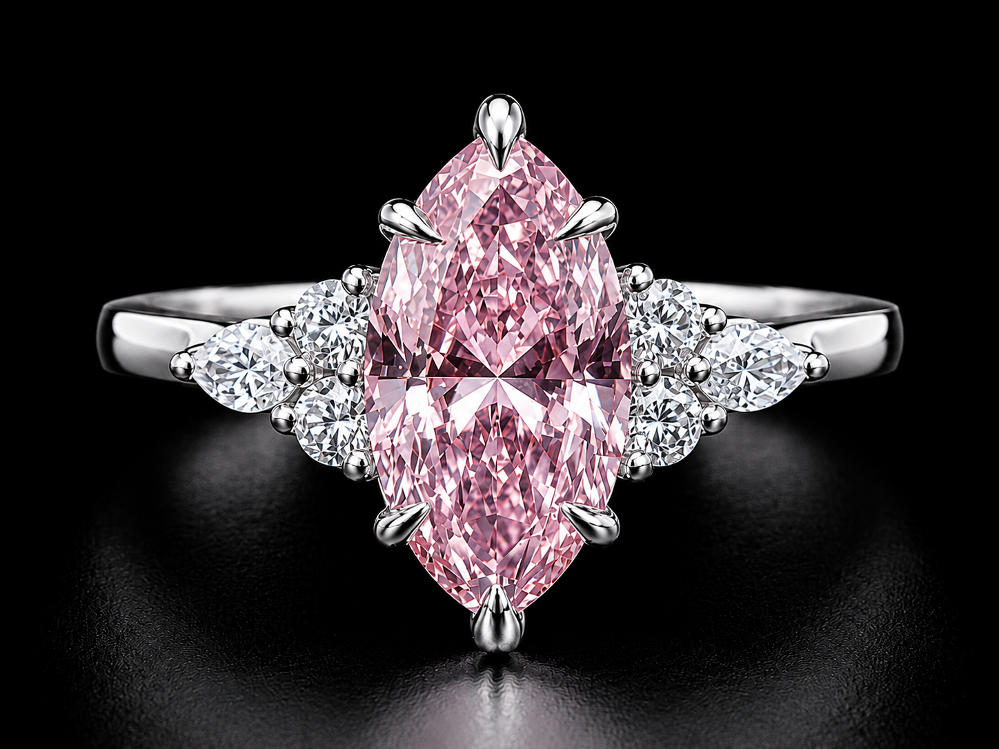 18K White Gold Trilogy Engagement Ring with 3.00 CT Elongated Cushion-Cut Diamond (Copy) (Copy) Angelica Jewellers