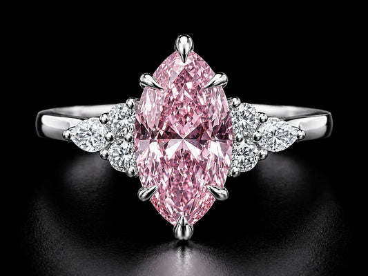 18K White Gold Trilogy Engagement Ring with 3.00 CT Elongated Cushion-Cut Diamond (Copy) (Copy) Angelica Jewellers