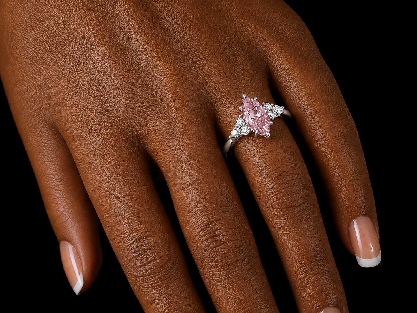 18K White Gold Trilogy Engagement Ring with 3.00 CT Elongated Cushion-Cut Diamond (Copy) (Copy) Angelica Jewellers