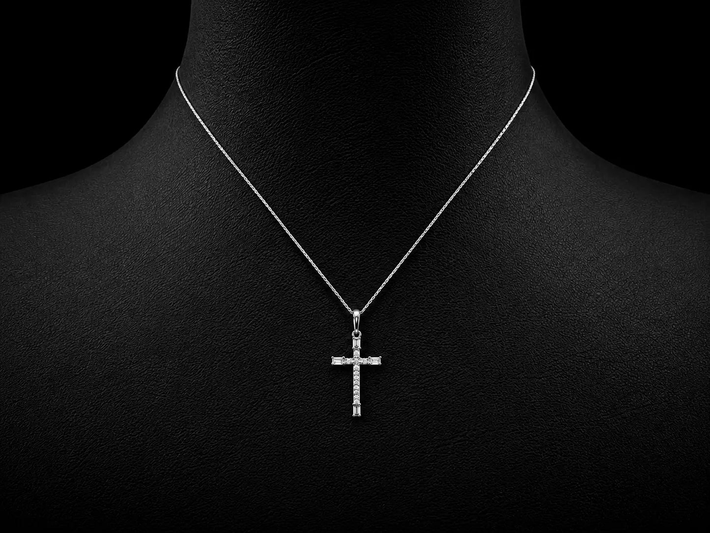 14K Gold Bezel-Set Diamond Cross Necklace – 0.12 CTW Natural Diamonds (Copy) Angelica Jewellers