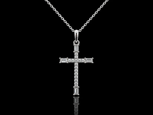 14K Gold Bezel-Set Diamond Cross Necklace – 0.12 CTW Natural Diamonds (Copy) Angelica Jewellers