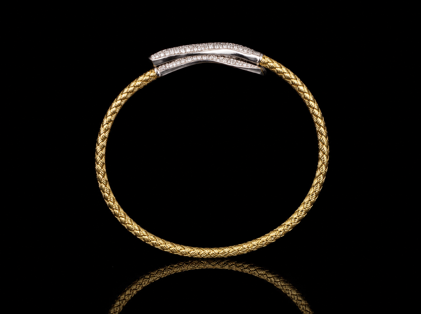 14K Two-Tone Gold Flexible Snake Bangle with 0.90 CT Diamonds Angelica Jewellers
