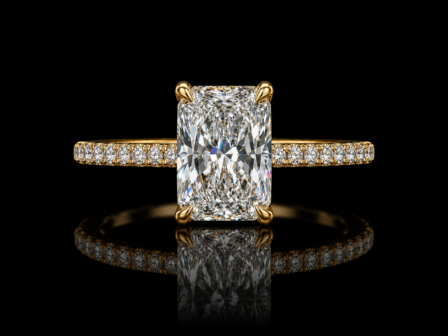4.68 CT IGI Certified E VS1 Lab-Grown Diamond Engagement Ring with 0.21 CT Hidden Chevron Halo (Copy) Angelica Jewellers