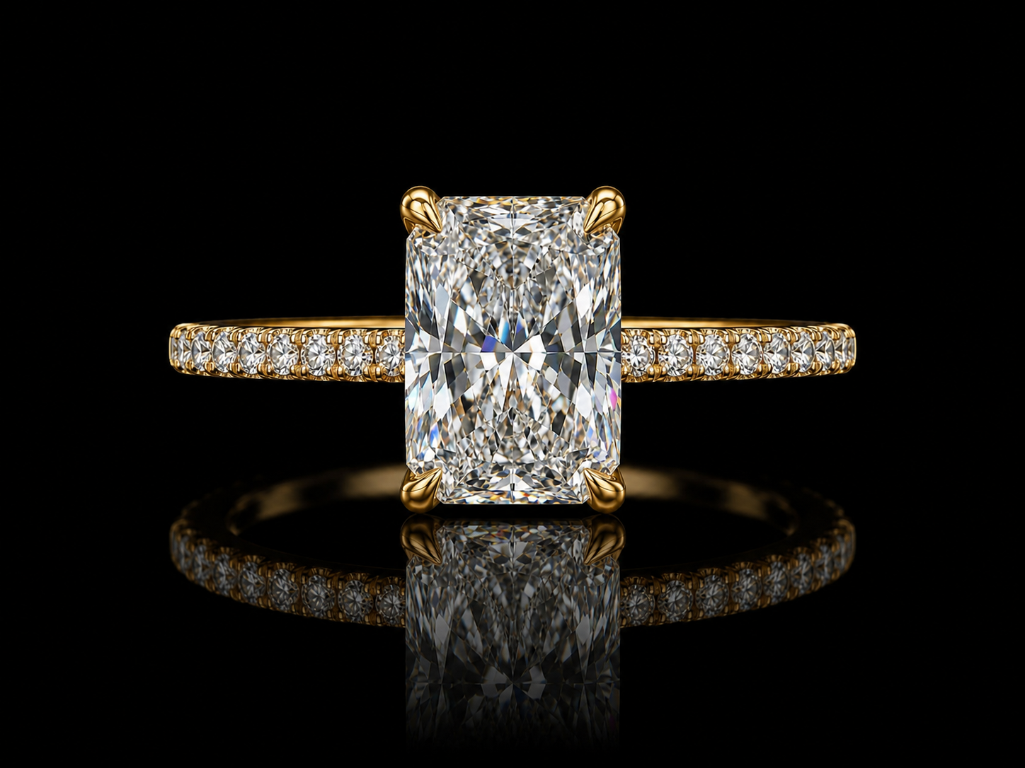 4.68 CT IGI Certified E VS1 Lab-Grown Diamond Engagement Ring with 0.21 CT Hidden Chevron Halo (Copy) Angelica Jewellers