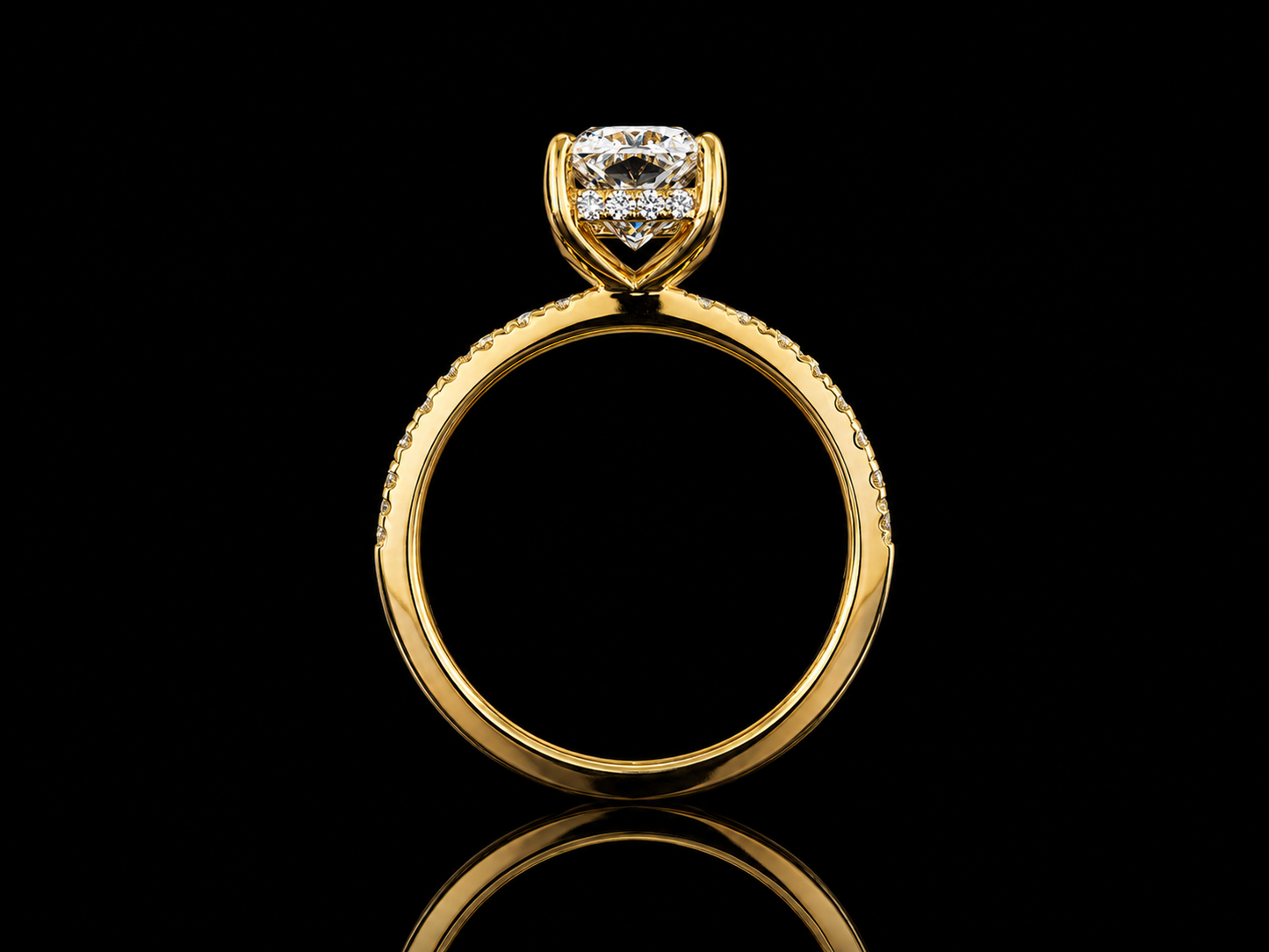 4.68 CT IGI Certified E VS1 Lab-Grown Diamond Engagement Ring with 0.21 CT Hidden Chevron Halo (Copy) Angelica Jewellers
