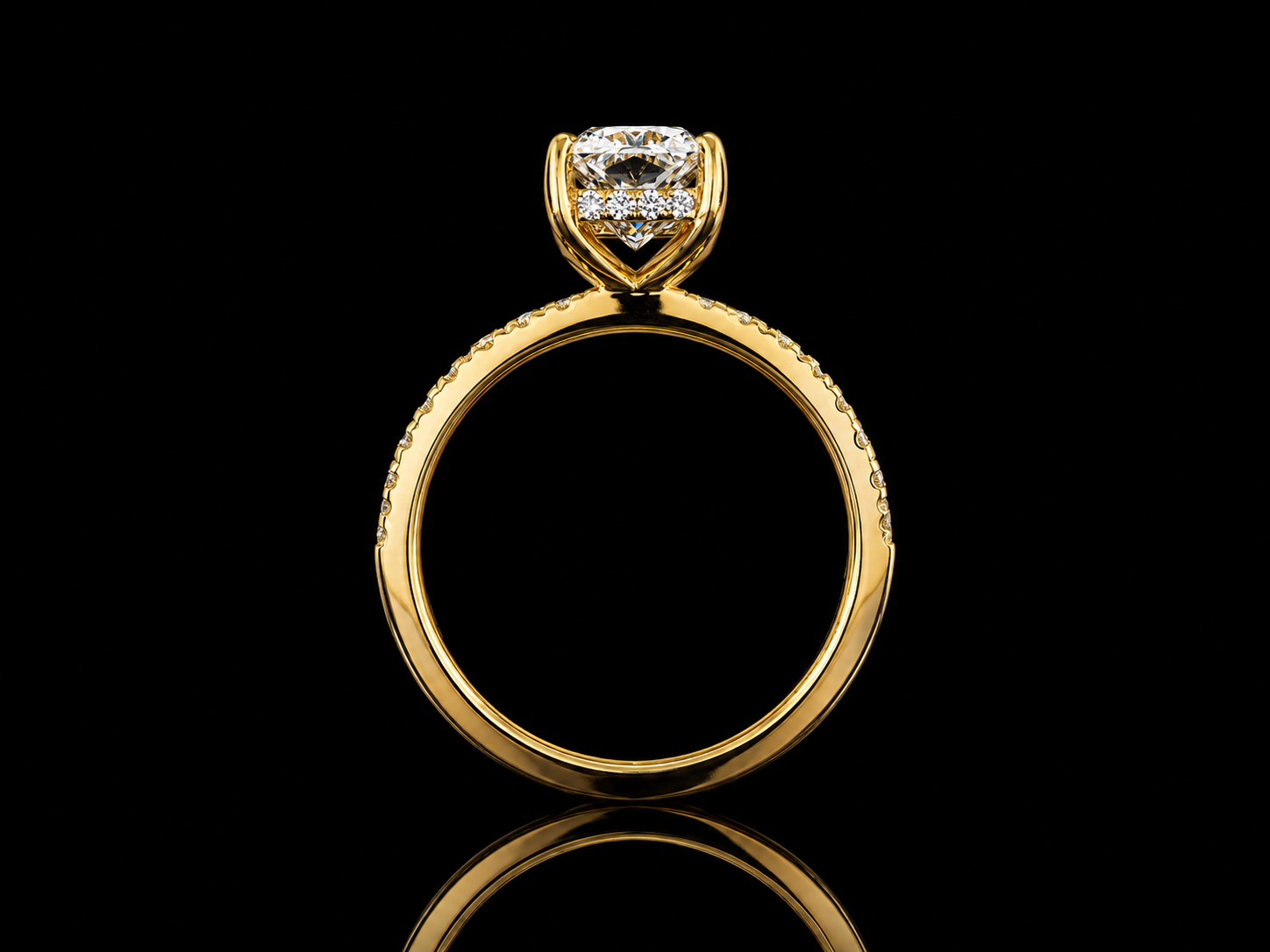 4.68 CT IGI Certified E VS1 Lab-Grown Diamond Engagement Ring with 0.21 CT Hidden Chevron Halo (Copy) Angelica Jewellers