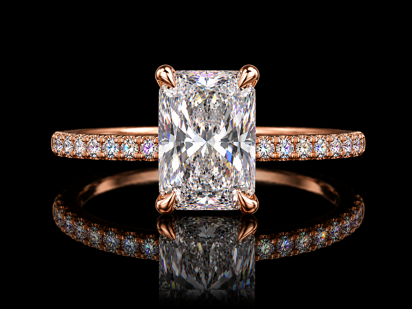 4.68 CT IGI Certified E VS1 Lab-Grown Diamond Engagement Ring with 0.21 CT Hidden Chevron Halo (Copy) Angelica Jewellers