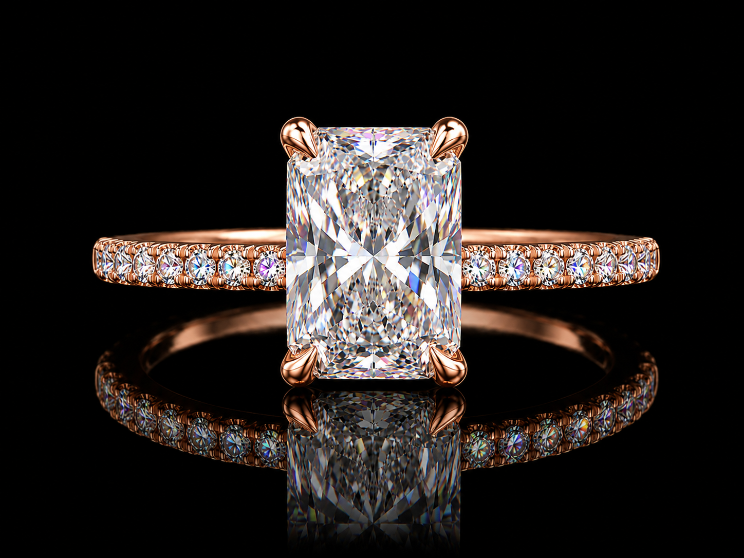 4.68 CT IGI Certified E VS1 Lab-Grown Diamond Engagement Ring with 0.21 CT Hidden Chevron Halo (Copy) Angelica Jewellers