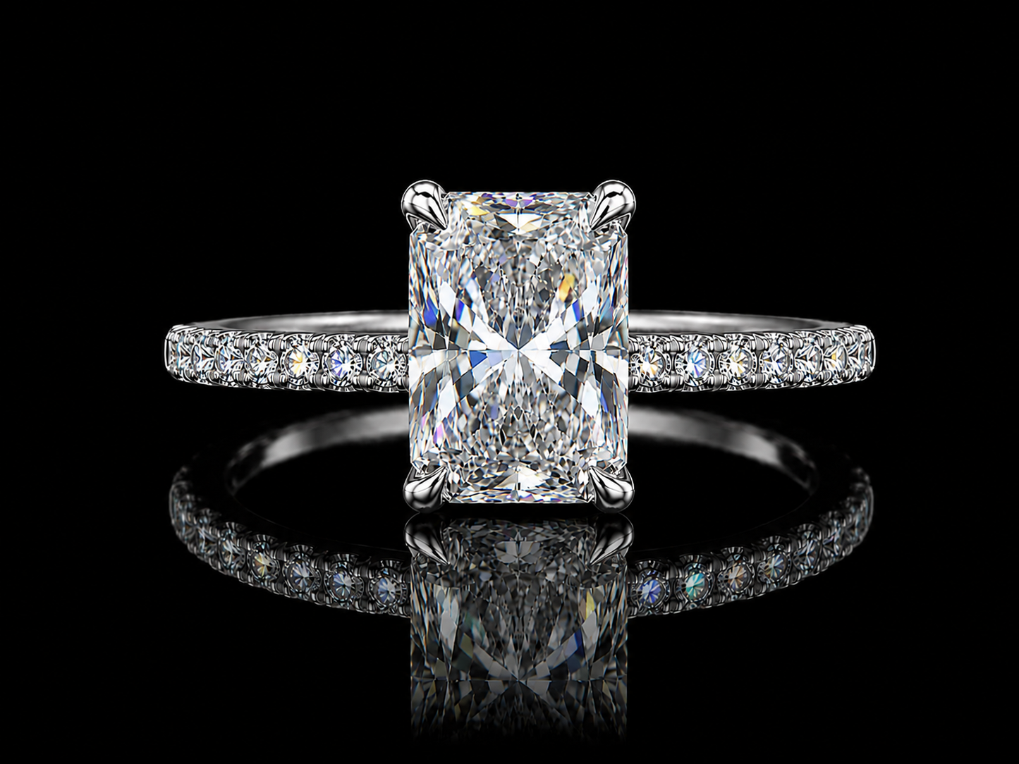 4.68 CT IGI Certified E VS1 Lab-Grown Diamond Engagement Ring with 0.21 CT Hidden Chevron Halo (Copy) Angelica Jewellers