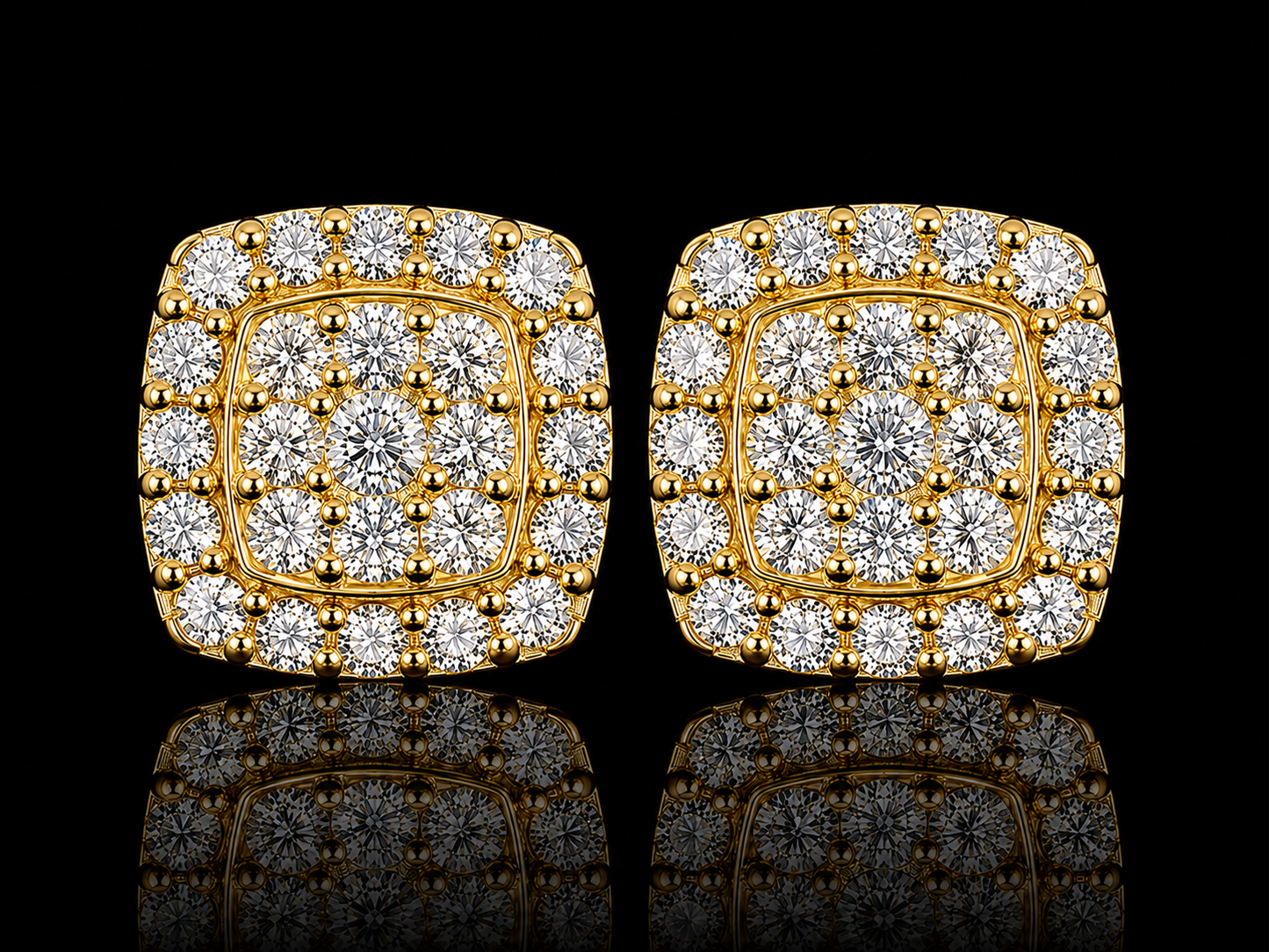 14K Yellow Gold Martini Bezel-Set Lab Grown Diamond Stud Earrings | VS1 E | Flush-Fit Design (Copy) Angelica Jewellers X Waves