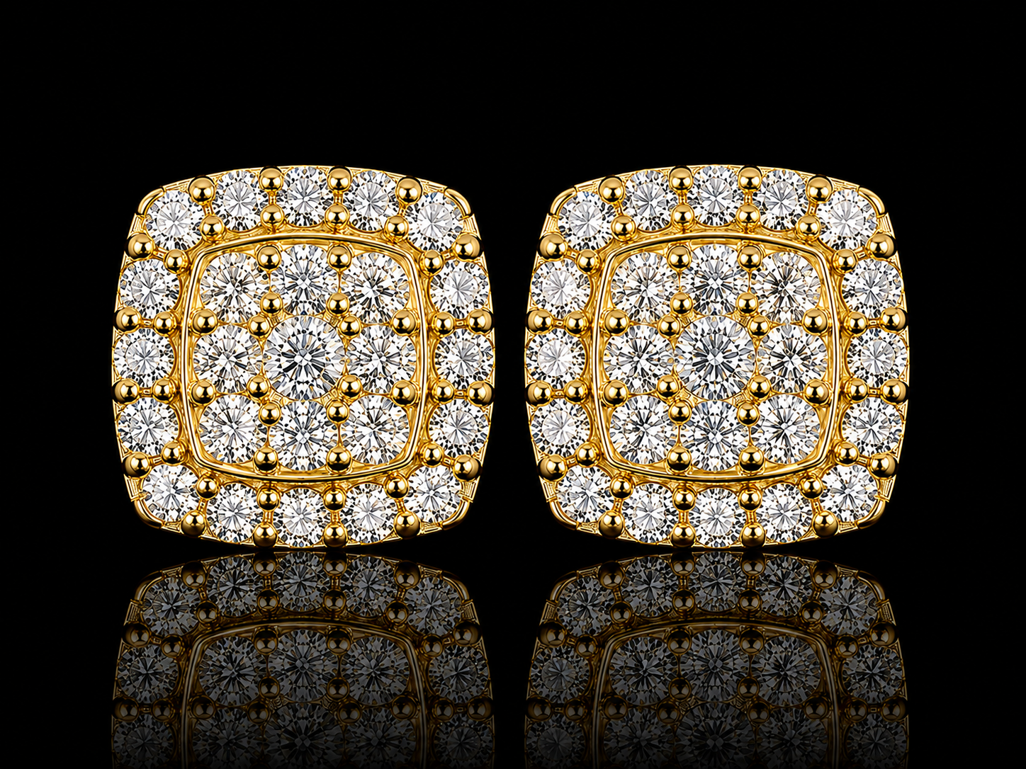 14K Yellow Gold Martini Bezel-Set Lab Grown Diamond Stud Earrings | VS1 E | Flush-Fit Design (Copy) Angelica Jewellers X Waves