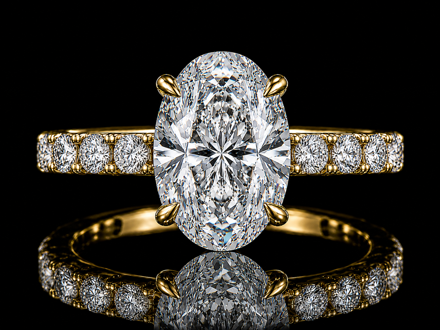 2.50ct Oval E VVS2 Lab-Grown Diamond Gold Engagement Ring – IGI Certified Angelica Jewellers