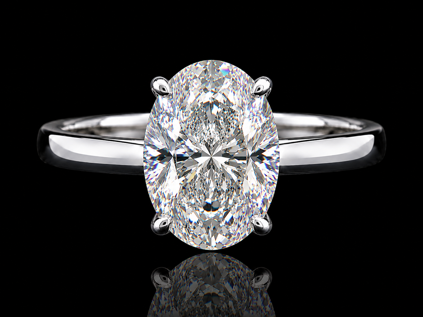 2.51 Carat Oval Lab-Grown Diamond Solitaire Engagement Ring – E VVS2, IGI Certified