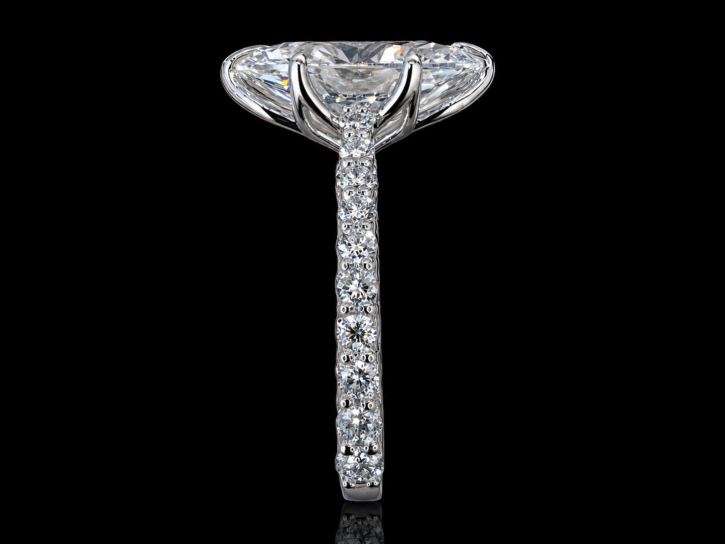 3.50 CT Oval Diamond Tulip Basket Engagement Ring