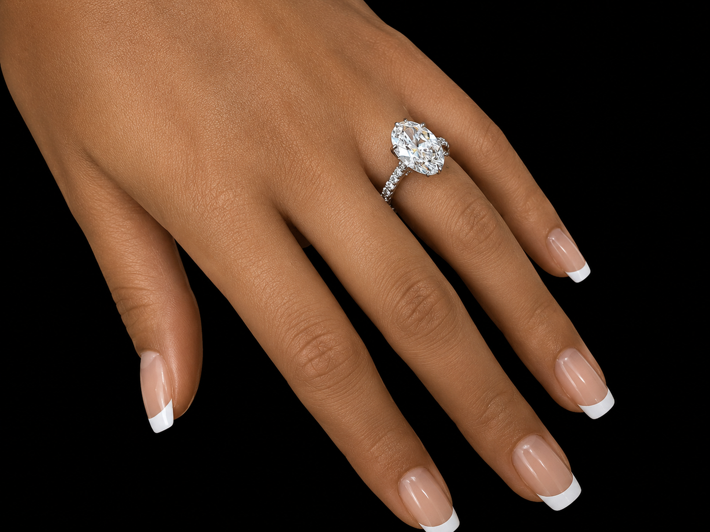 3.50 CT Oval Diamond Tulip Basket Engagement Ring