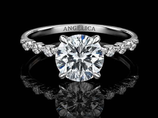 14K White Gold IGI Certified 3.00 CT Round Brilliant Diamond Engagement Ring