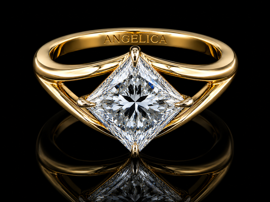 14K Yellow Gold Split Shank Engagement Ring – 3.05 CT IGI Certified Lab-Grown Diamond