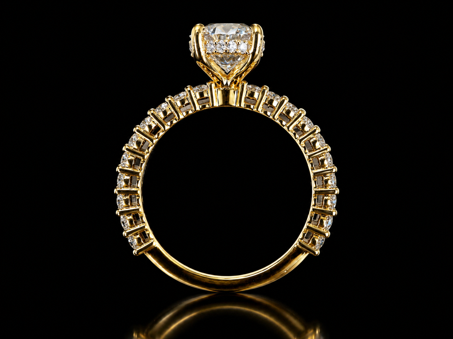 2.53 CT Oval Diamond Engagement Ring in Gold – IGI Certified E VVS2 with Oval Diamond Band