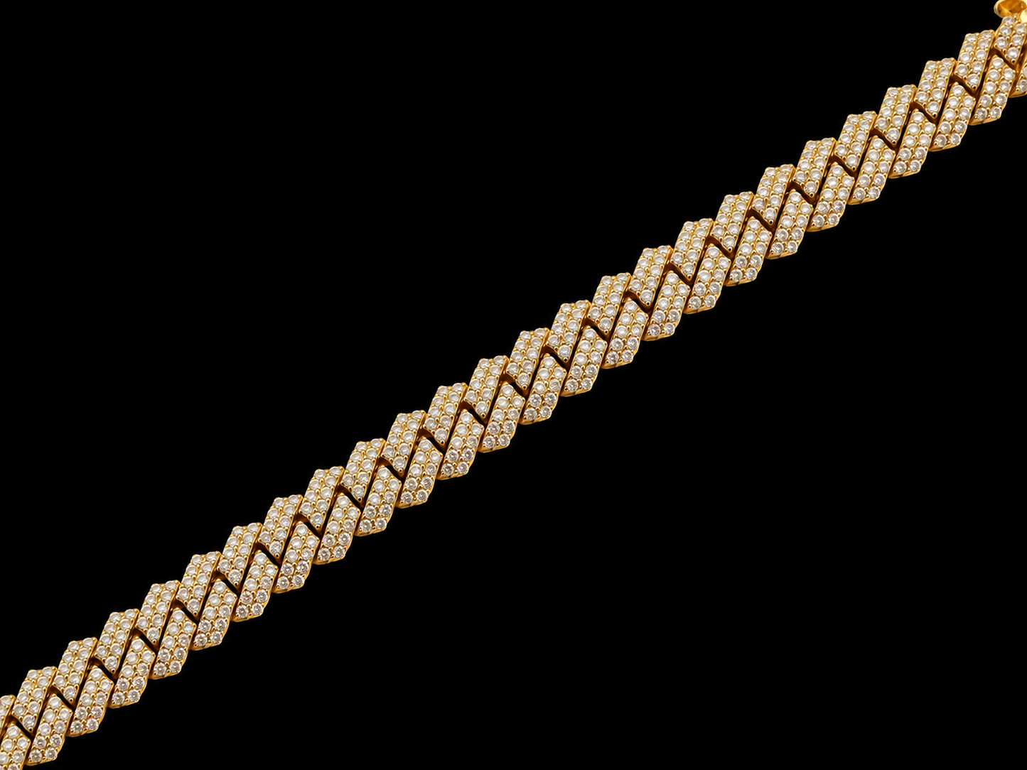 10K Yellow Gold VVS Diamond Cuban Link Bracelet – 4.20 CTW