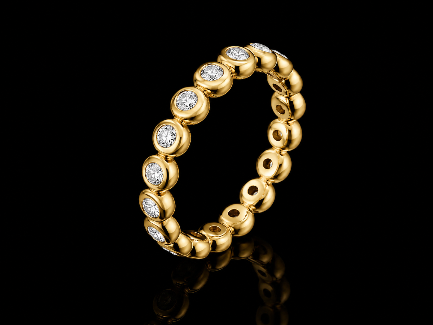 14K Gold Diamond Bezel Band – 0.50–0.60 CT Natural Diamonds, VVS F+ | 3.8mm