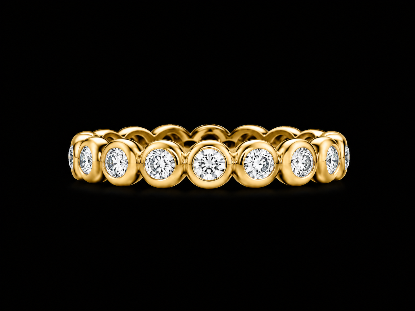 14K Gold Diamond Bezel Band – 0.50–0.60 CT Natural Diamonds, VVS F+ | 3.8mm