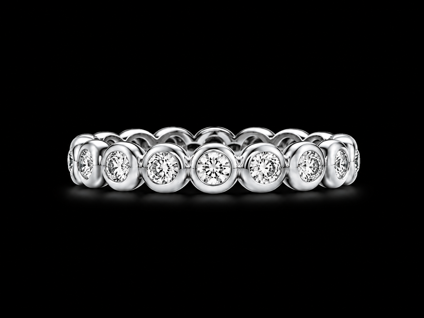 14K Gold Diamond Bezel Band – 0.50–0.60 CT Natural Diamonds, VVS F+ | 3.8mm