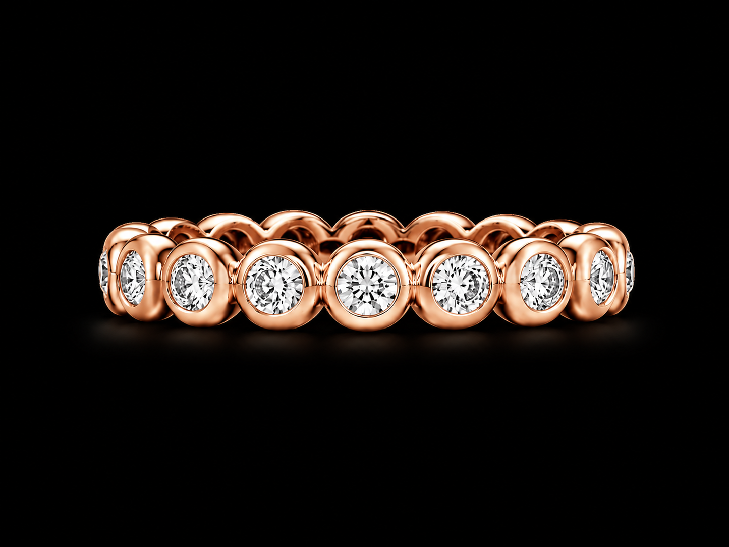 14K Gold Diamond Bezel Band – 0.50–0.60 CT Natural Diamonds, VVS F+ | 3.8mm