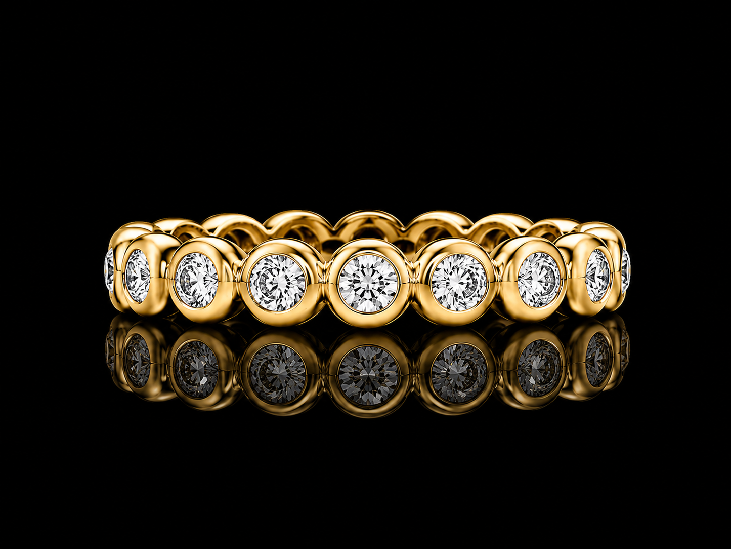 14K Gold Diamond Bezel Band – 0.50–0.60 CT Natural Diamonds, VVS F+ | 3.8mm