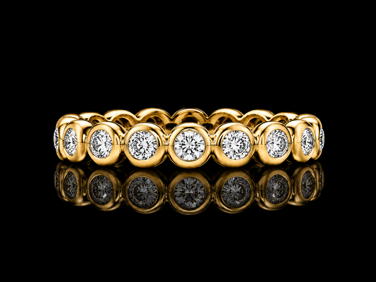 14K Gold Diamond Bezel Band – 0.50–0.60 CT Natural Diamonds, VVS F+ | 3.8mm