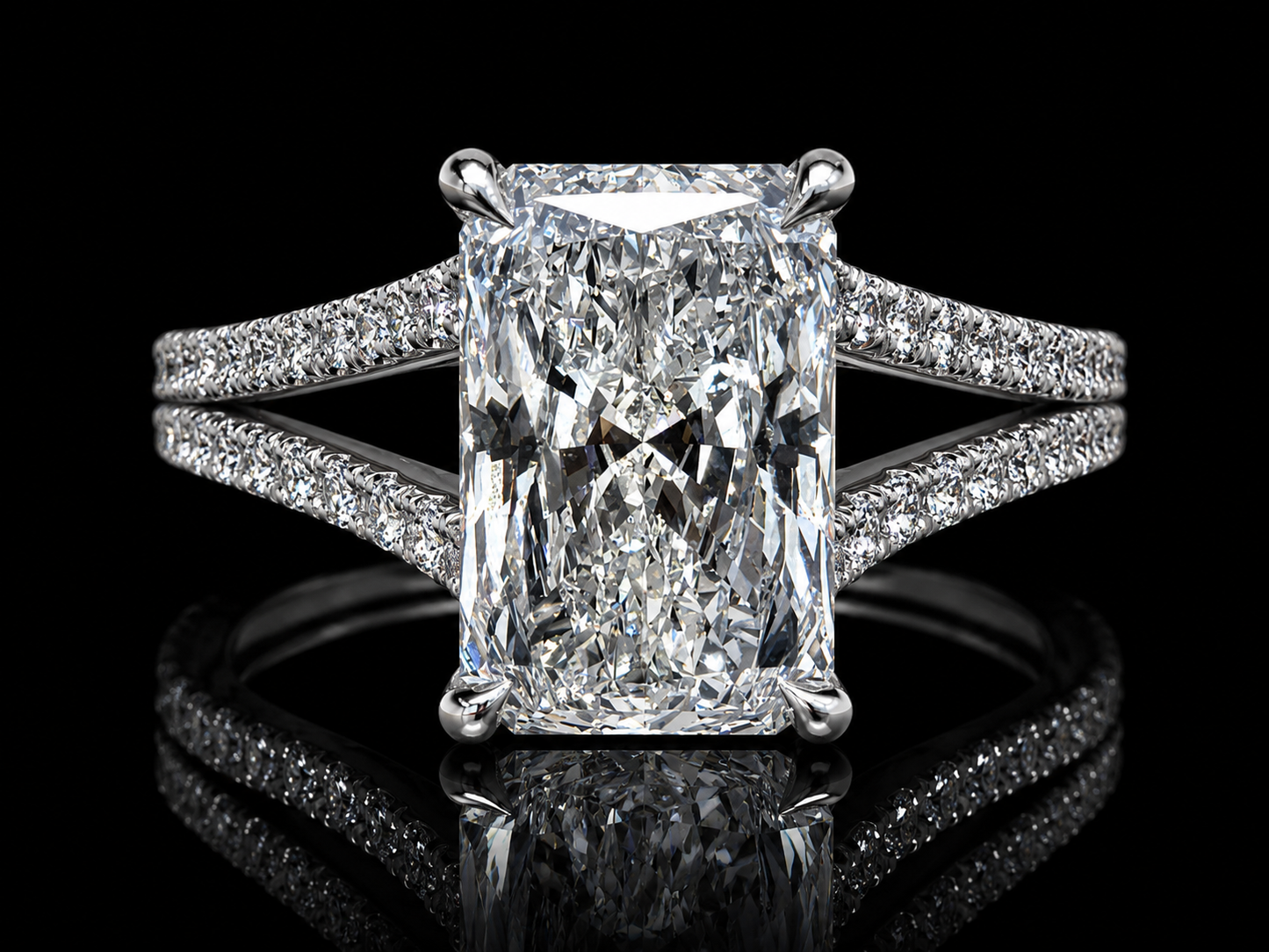 Classic Split Shank Engagement Ring | 3.50 CTW Lab-Grown Diamonds | Available in 14K, 18K &amp; Platinum