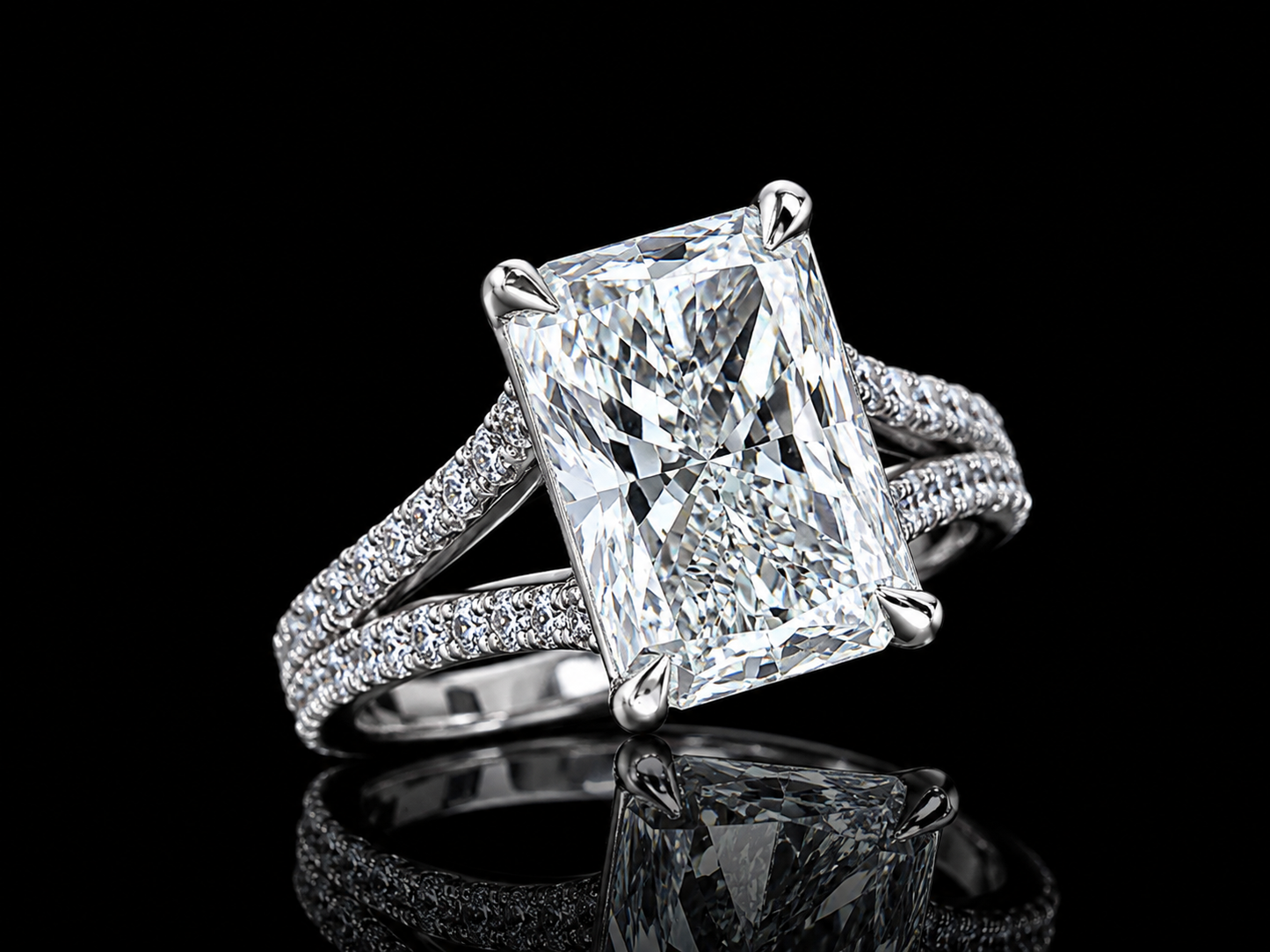 Classic Split Shank Engagement Ring | 3.50 CTW Lab-Grown Diamonds | Available in 14K, 18K &amp; Platinum
