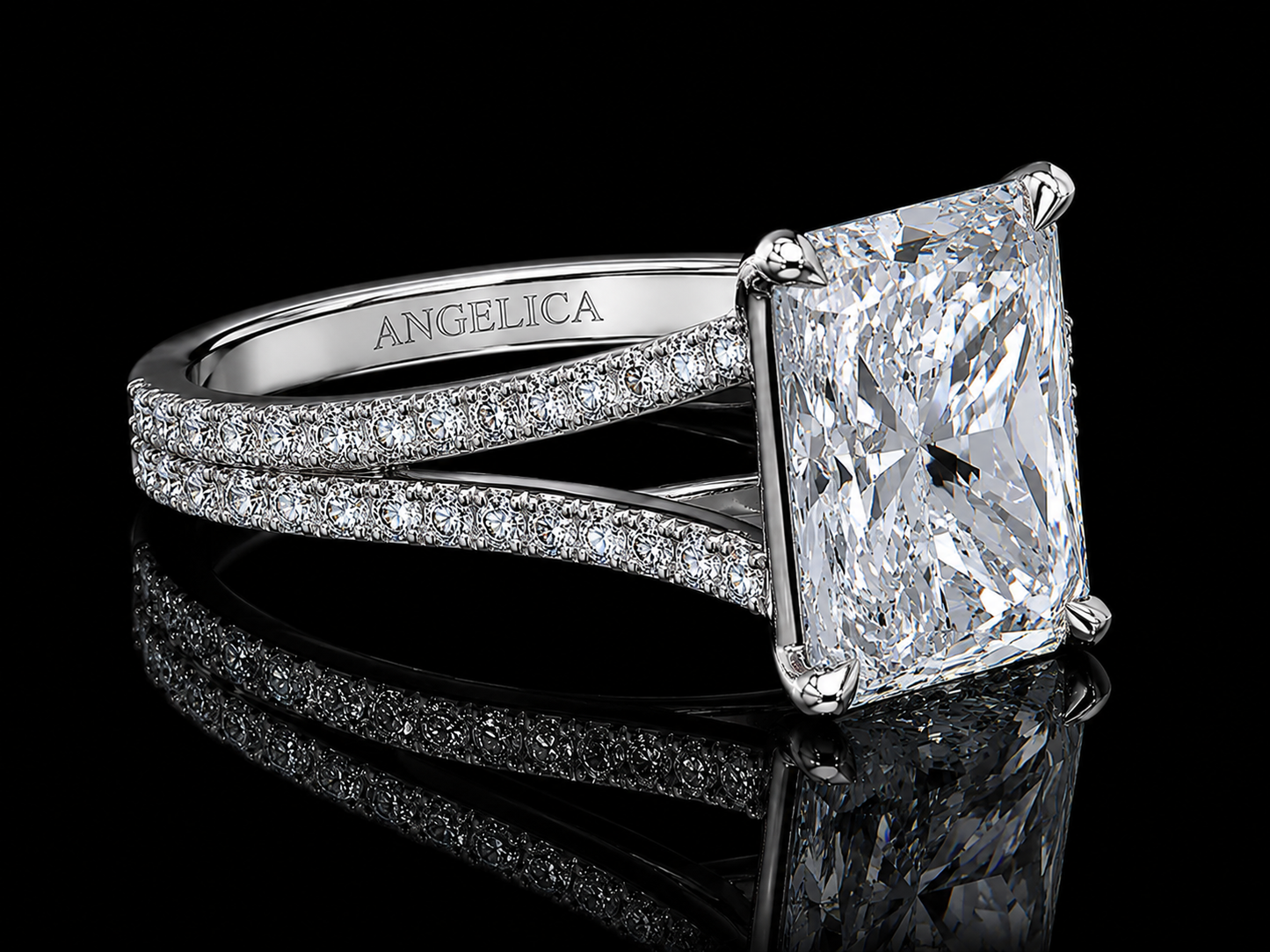 Classic Split Shank Engagement Ring | 3.50 CTW Lab-Grown Diamonds | Available in 14K, 18K &amp; Platinum