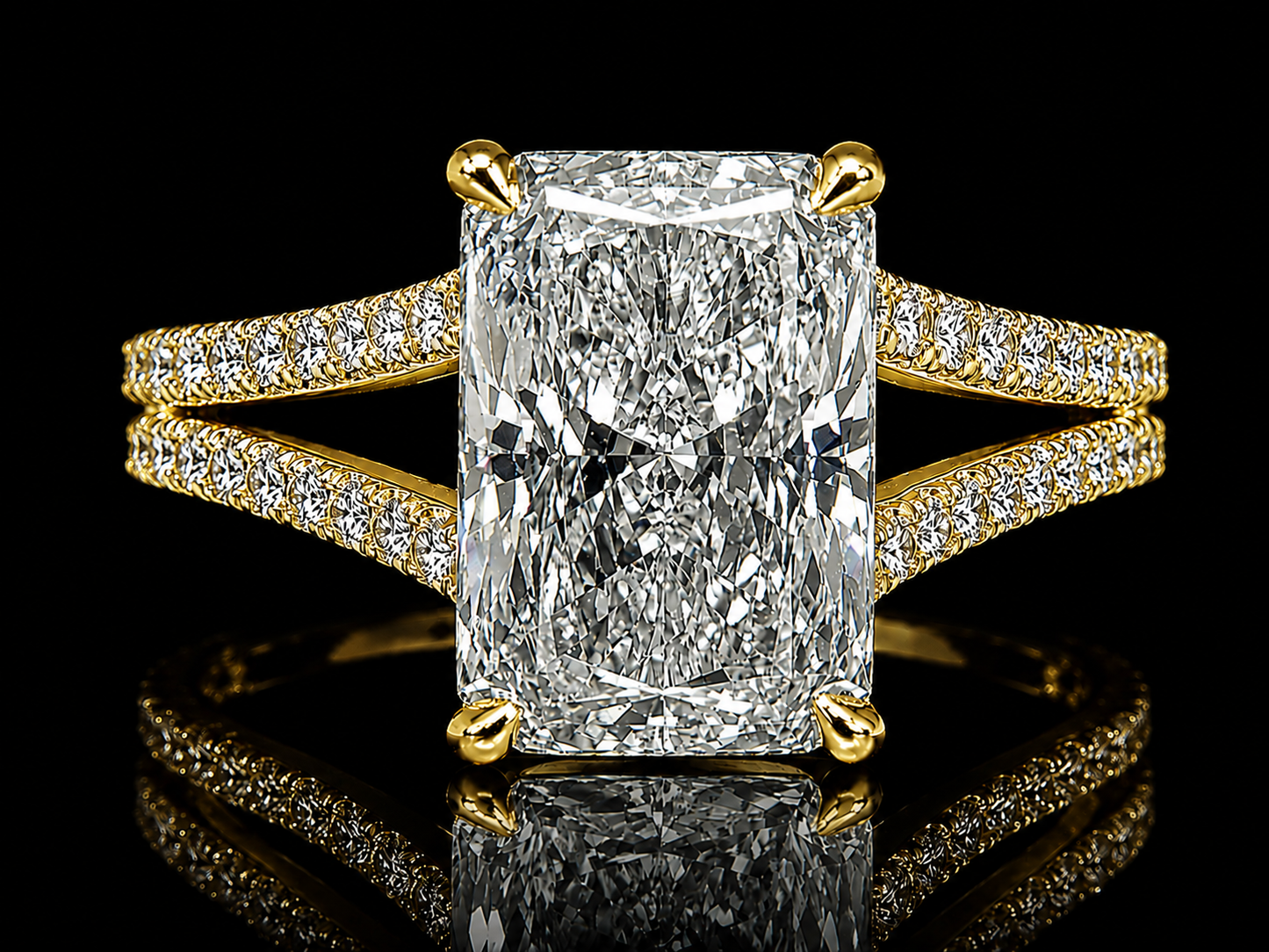 Classic Split Shank Engagement Ring | 3.50 CTW Lab-Grown Diamonds | Available in 14K, 18K &amp; Platinum