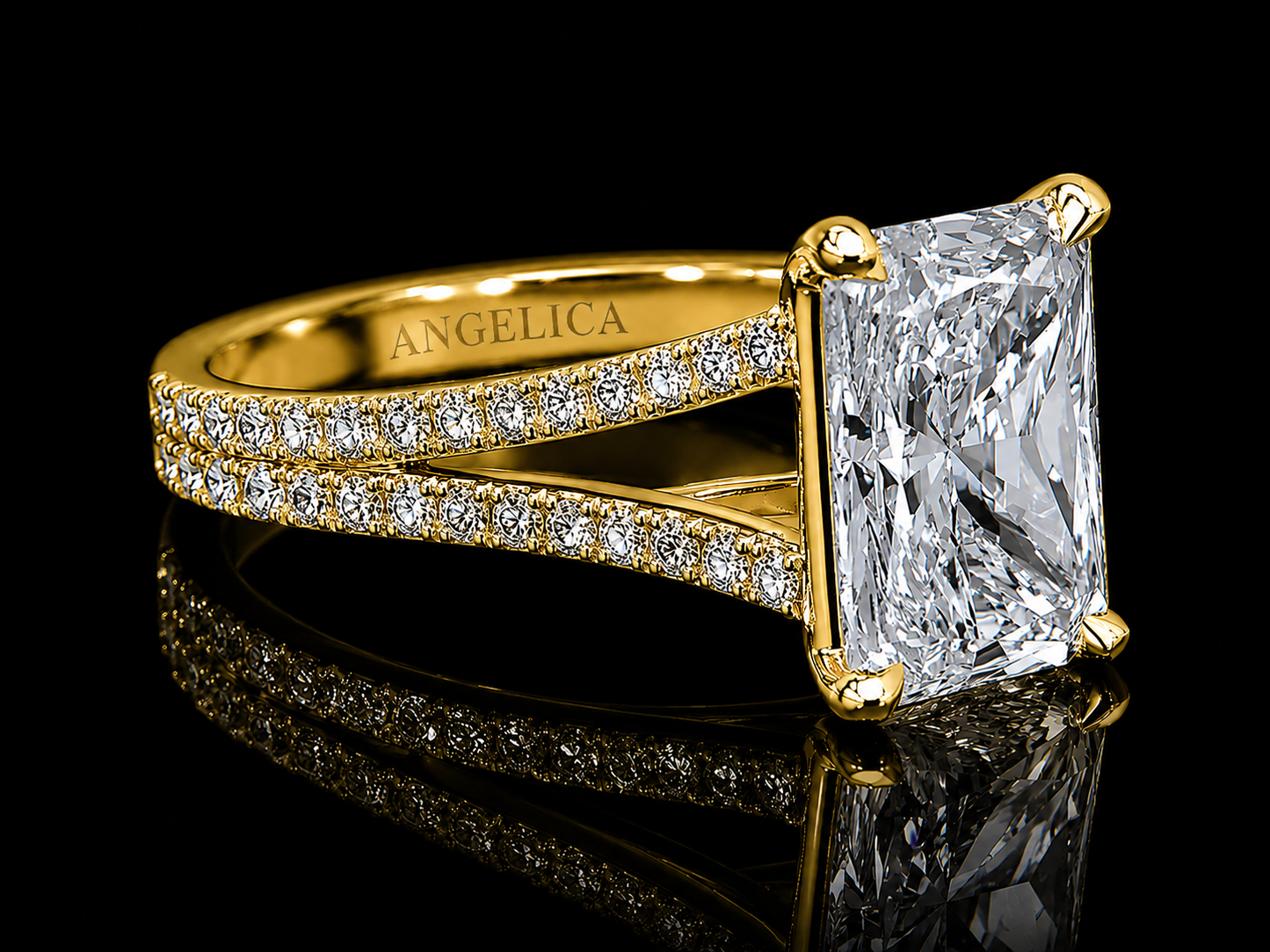Classic Split Shank Engagement Ring | 3.50 CTW Lab-Grown Diamonds | Available in 14K, 18K &amp; Platinum