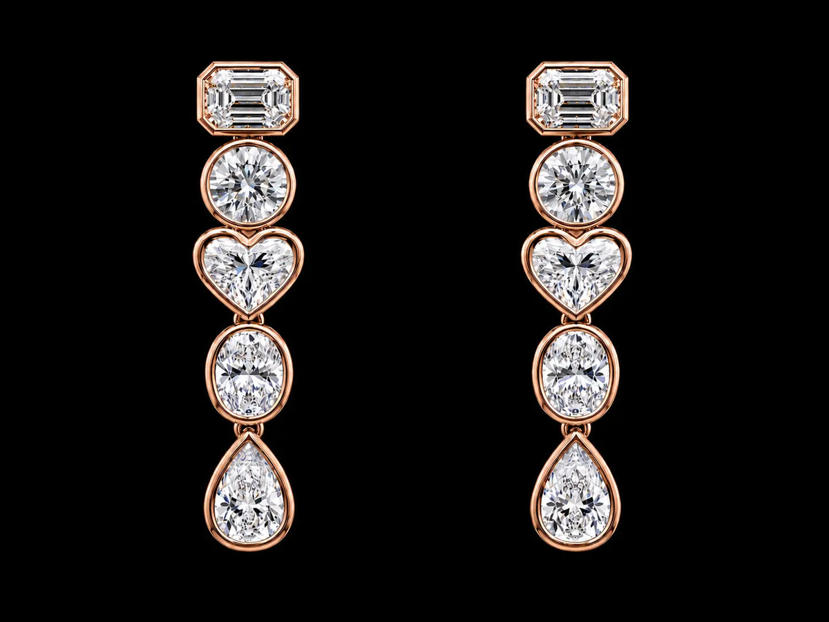 14KGold Lab-Grown Diamond Dangle Earrings – 6.06 CTW VS/VVS F+ | 35mm Luxury Floral Drop Earrings  Description (Copy) Angelica Jewellers X Waves