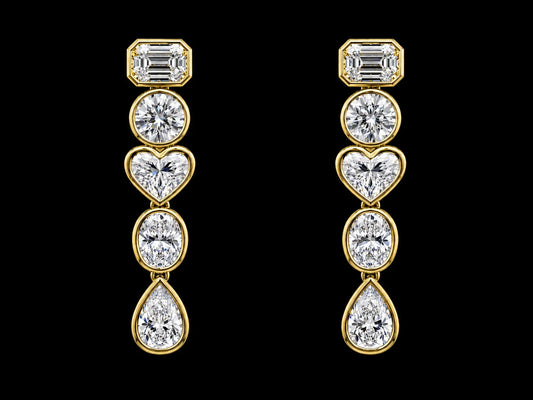 14KGold Lab-Grown Diamond Dangle Earrings – 6.06 CTW VS/VVS F+ | 35mm Luxury Floral Drop Earrings  Description (Copy) Angelica Jewellers X Waves