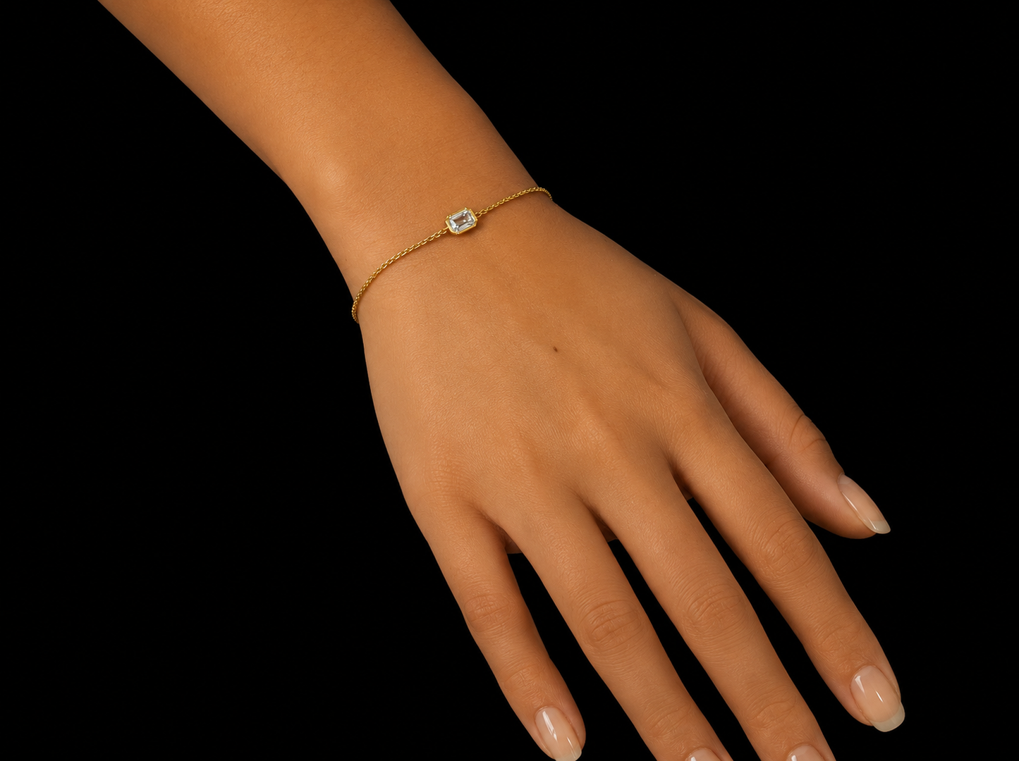 18K Gold Solitaire Emerald-Cut Lab-Grown Diamond Bracelet – 0.53 CT VS/VVS F+ | 7"