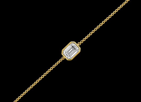 BRACELET EN OR JAUNE 14K AVEC 5 TRÈFLES DE DIAMANTS