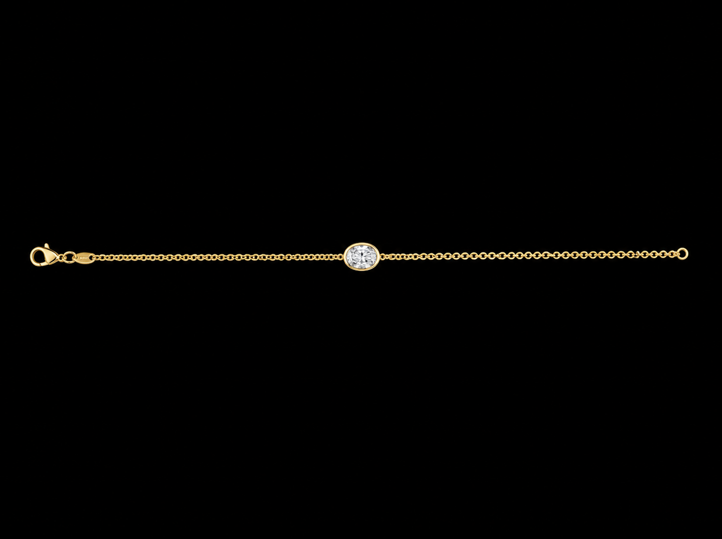 14K White Gold Oval Solitaire Lab-Grown Diamond Bracelet – 0.53 CT